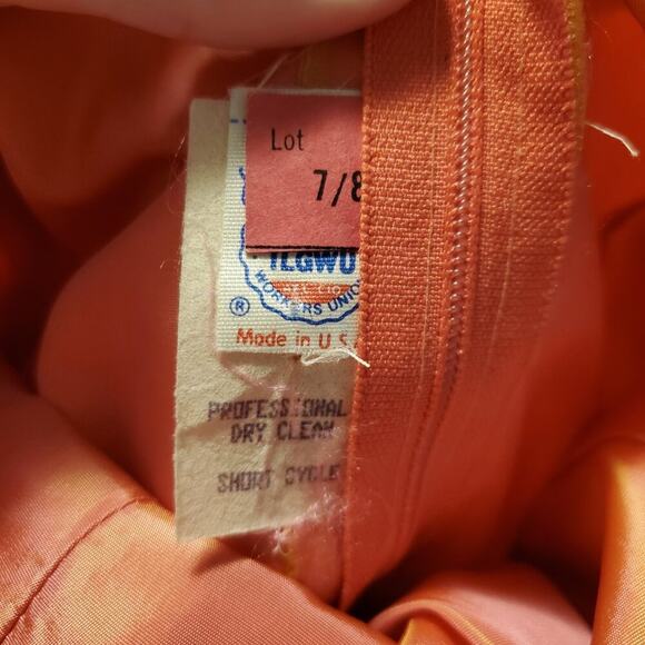 Vintage 80s Peach Ombre Poofy High Low Fit and Flare 3D Floret Prom Dress - Picture 12 of 13